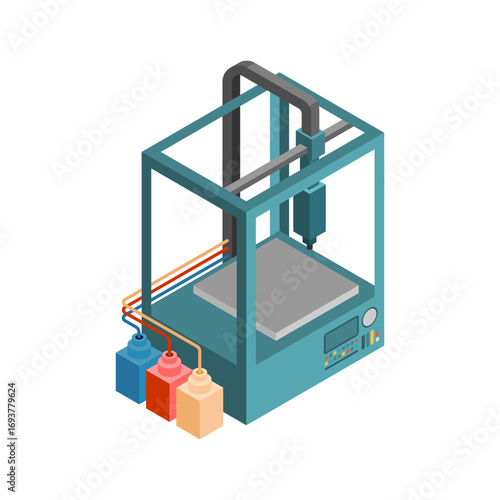 Modern 3D printer creating an object, symbolizing innovation, technology, and rapid prototyping for design, engineering, and creative industries.