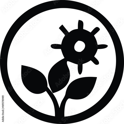 Organic growth symbol representing sustainable agriculture and eco-friendly industrial processes and technological advancements in farming