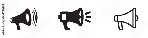Megaphone icon, promotion icon in silhouette vector illustration eps 10