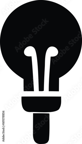 Iconic black silhouette of an incandescent light bulb symbolizing bright ideas innovation and knowledge discovery creative thinking and brilliance