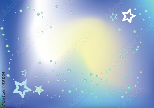 星空と天の河・グラデーション背景イラストブルー系