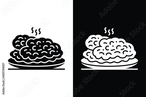 Schnitzel icon flat icon vector on White Background Vector Art Illustration on white background.	