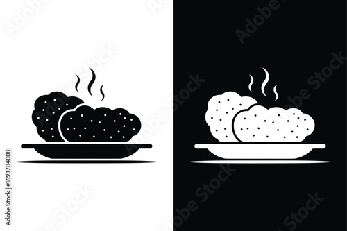 Schnitzel icon flat icon vector on White Background Vector Art Illustration on white background.	