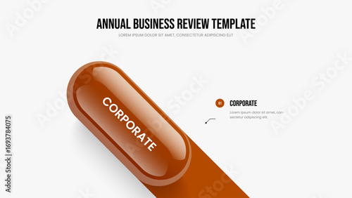 Product Solution Presentation Template Vector Illustration. Visual Report 1 Step Infographic Slideshow Design. Project Analysis One Element Diagram Slide Layout.