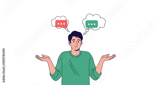 Making a difficult decision between two conflicting choices with uncertainty and doubt