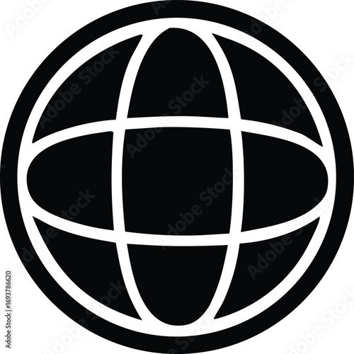 Global network icon represents internet connectivity and world wide web symbol for digital communication and online services