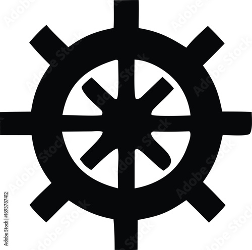 Buddhist dharma wheel symbol a sacred icon representing enlightenment teaching and the path to nirvana ancient spiritual graphic design