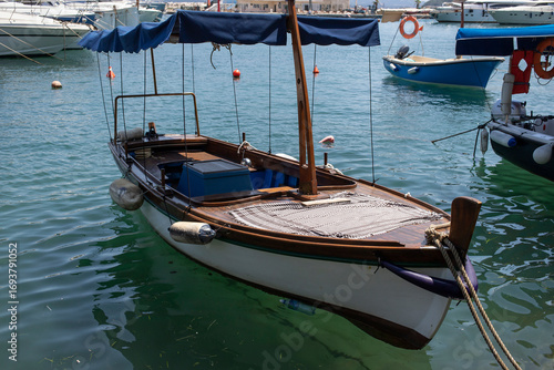 An old-fashioned wooden boat