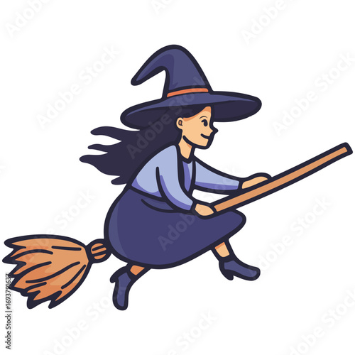 witch, costume, halloween, festival, vector, transparent background, wizard, evil, party, magic, gown, horror, october, witchcraft, witch sitting on a broom, flying