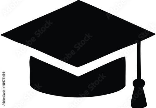 Classic graduation cap silhouette symbolizing achievement and academic success in education and learning journeys