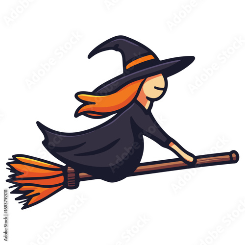 witch, costume, halloween, festival, vector, transparent background, wizard, evil, party, magic, gown, horror, october, witchcraft, witch sitting on a broom, flying