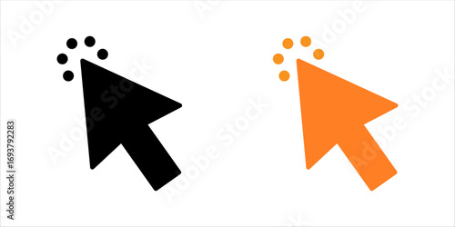 Computer mouse click cursor. Load symbol. Pointer cursor and loading icon. Cursors icons click set. Clicking cursor, pointing hand clicks icons.	
