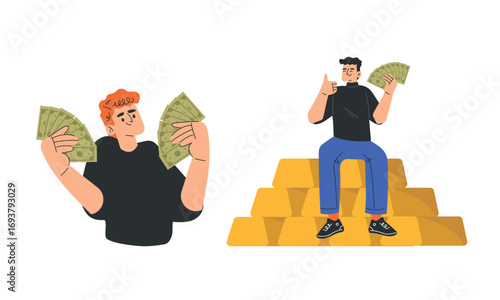Illustrations Representing Wealth and Prosperity in Various Forms and Dimensions