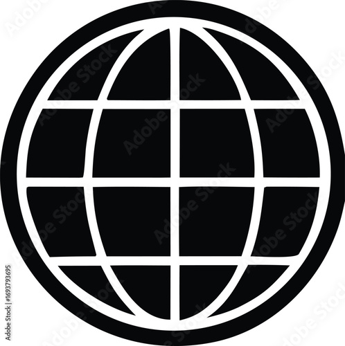 Global network icon represents worldwide connectivity internet world wide web digital communication and international business