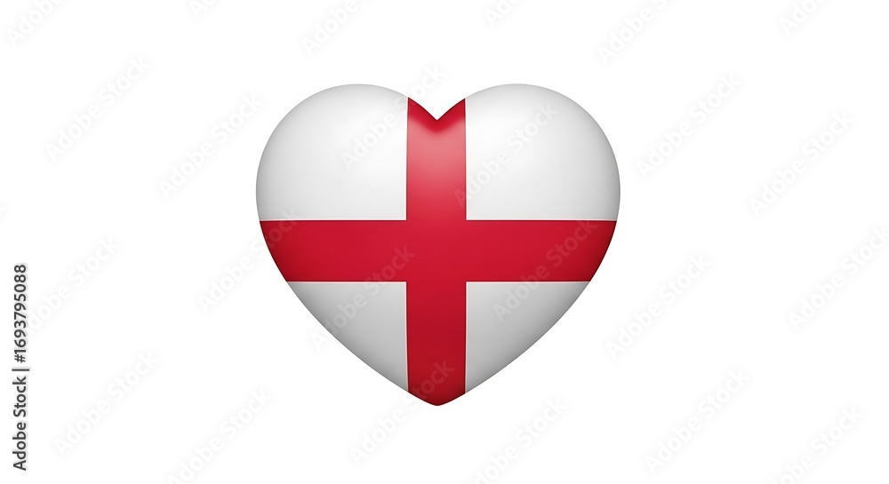 Obraz premium England flag design in the shape of a heart.