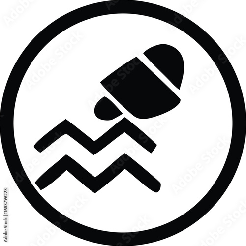 Aquarius zodiac symbol icon a stylized representation of the water bearer astrology sign in a circle