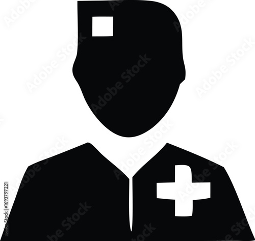 Professional healthcare provider icon representing medical care and health services skilled physician or nurse offering assistance and expertise