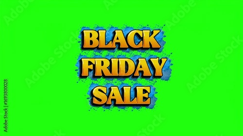 Black friday sale promotion graphic with stylized text and splatter effect