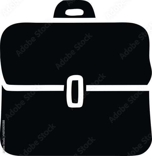 Classic briefcase silhouette icon symbol for business travel and professional work simple graphic design element