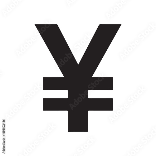 Japanese yen silhouette symbol currency. Japan yen sign icon