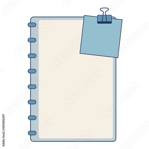 Blank Page Simple Memo Notes Book Loose Leaf Paper Illustration
