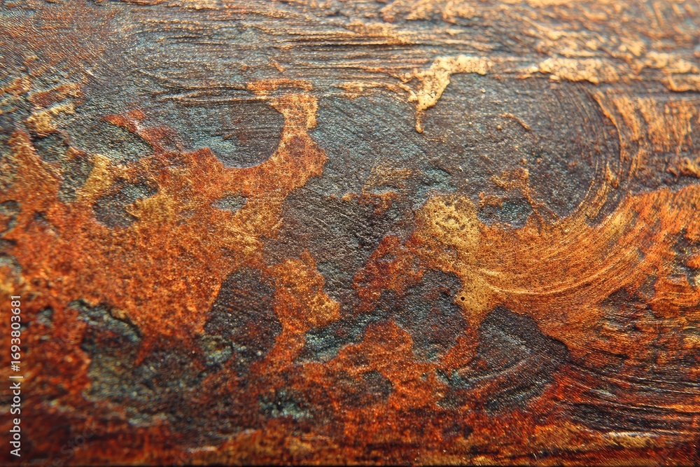 Naklejka premium Textured, rusted, copper-like surface