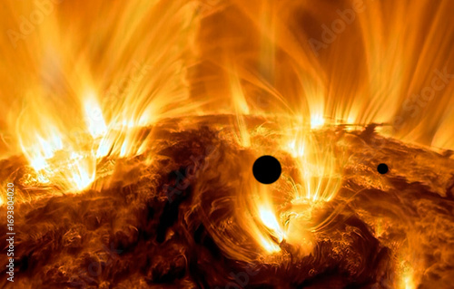 Fototapeta Naklejka Na Ścianę i Meble -  Exoplanet concept - Method of discovery of new planets in other star systems 