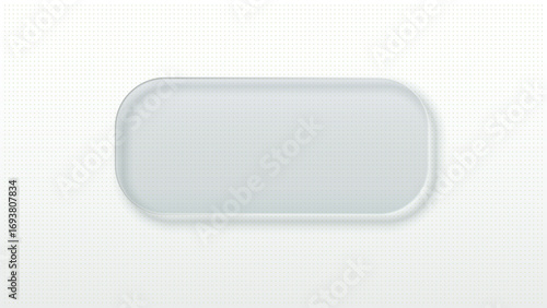Glass round corner rectangle geometric icon shape element objects isolated vector illustration