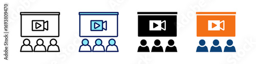 Introductory Video All In One Icon Multi Styles Vector Set