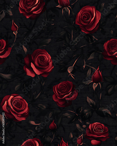 Floral or leaf pattern background suitable for wallpaper, fabric, or decorative design. Soft colors and natural style, ideal for digital and print use.