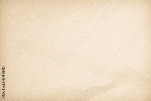 Old paper vintage texture surface for background. Recycle pale brown paper crumpled texture, Cream color recycled kraft paper texture blank with copy space for text.