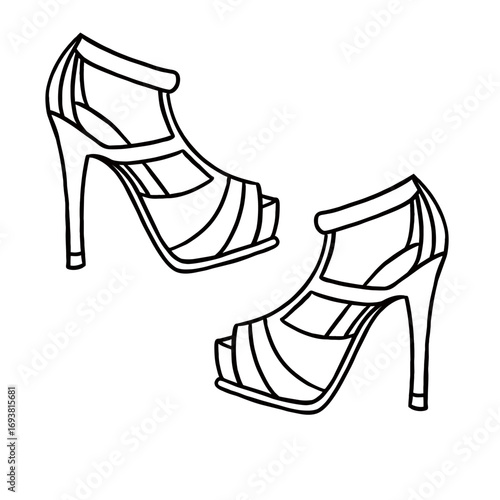 outline of women's sandals.eps