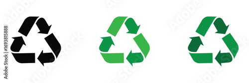 Recycle arrow symbol means using recycled resources. vector icon on a white background. vector illustration. eps 10 .