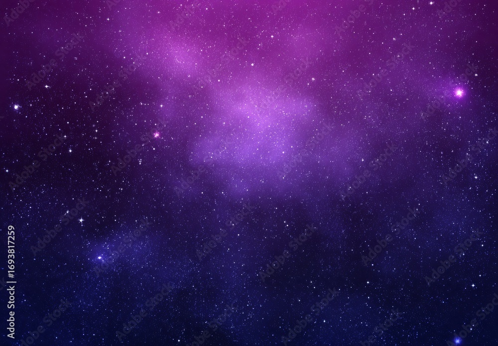 Fototapeta premium Purple Galaxy Background with Stars