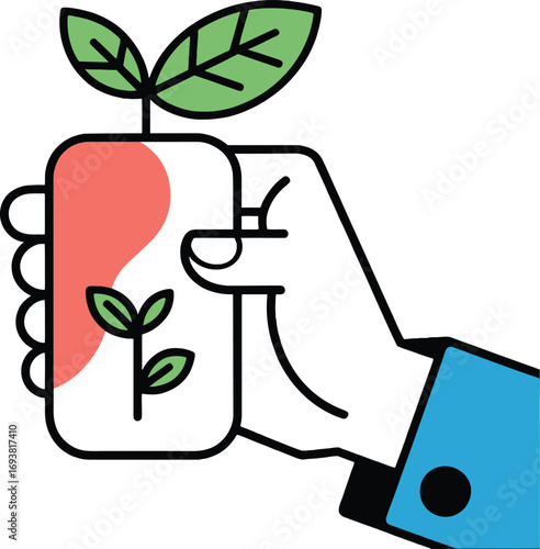 Hand nurturing a seedling, symbolizing growth, new beginnings, and eco-friendly initiatives.