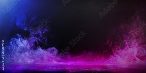 Abstract Smoke and Light Background in Blue and Pink.