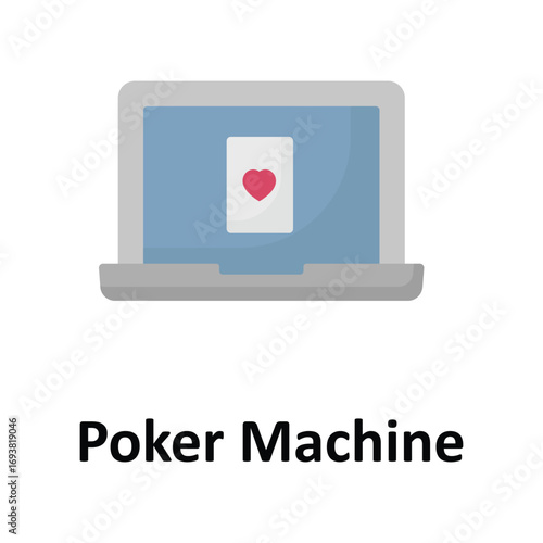 Poker Machine Vector icon which can easily modify or edit