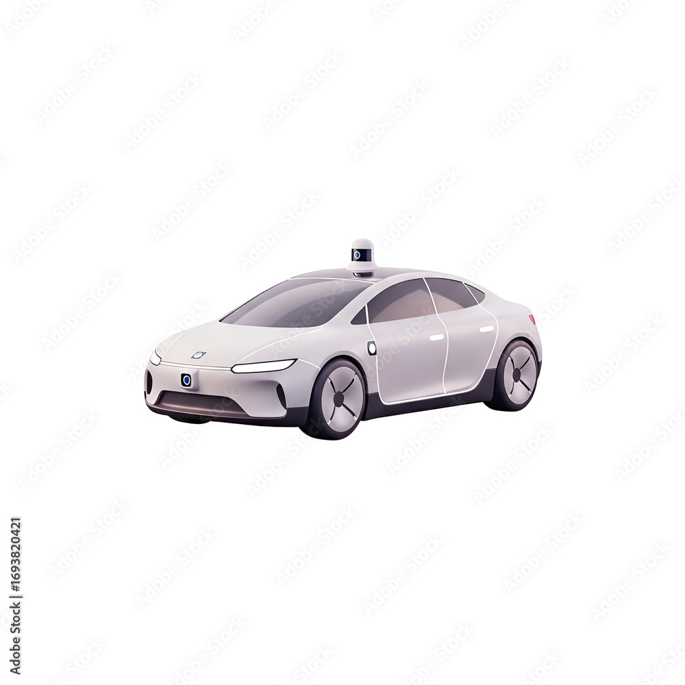 Fototapeta premium Modern autonomous electric vehicle on the road, symbolizing future transportation and innovation