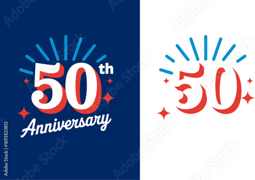 Happy fiftieth anniversary celebration event greeting card