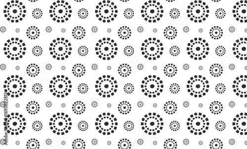 Seamless Pattern of Concentric Circles with Dots on Transparent Background Vector Illustration for Textile, Fabric, Wrapping Paper, and Decorative Design