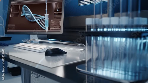 Modern laboratory with scientist conducting research using advanced equipment.