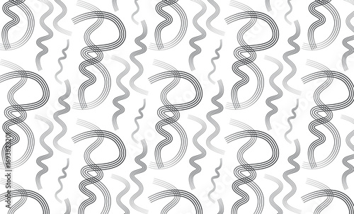 Seamless Pattern of Wavy Lines on Transparent Background Vector Illustration for Textile, Fabric, Wrapping Paper, and Decorative Design Projects