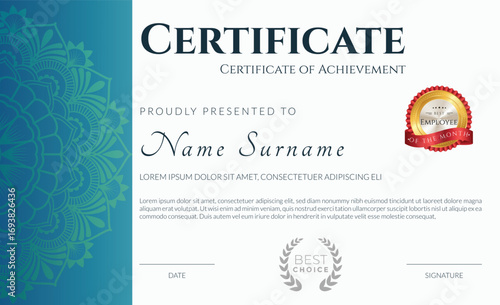 stylish modern and traditional elegant certificate of achievement award template design vector illustration, Awesome modern elegant certificate of achievement