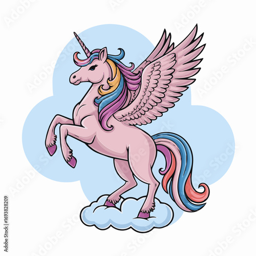 Colorful illustration of a Unicorn vector