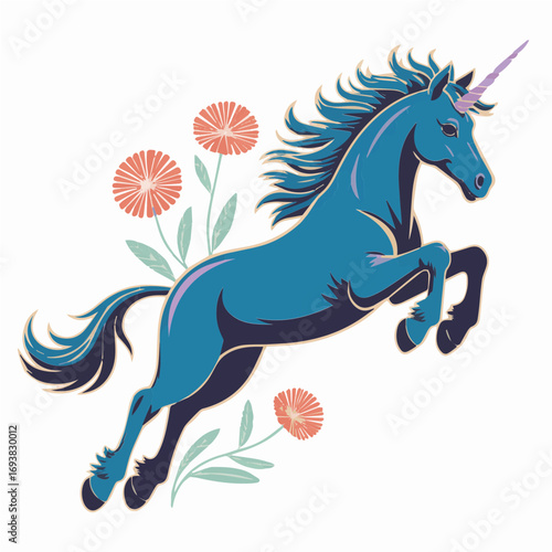 Colorful illustration of a Unicorn vector