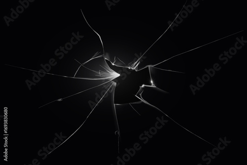 Broken glass background with realistic cracked texture and shattered effect.