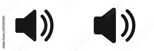 Sound icons representing volume levels in a minimalistic style for user interface design
