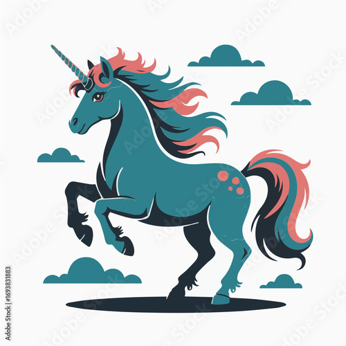 Colorful illustration of a Unicorn vector
