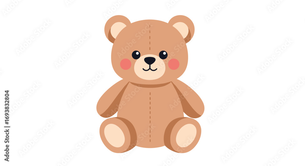 Fototapeta premium Adorable cute fluffy teddy bear plush toy for kids and adults a perfect gift for any occasion