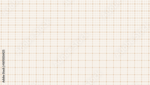 Brown and white plaid fabric texture background. Seamless pattern checkered wallpaper.	